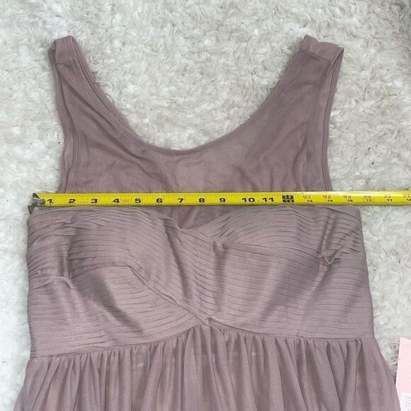 NWT BIRDY GREY Mauve Ryan Sleeveless Empire Waist Pleated sheer Gown M 4… - Picture 10 of 13